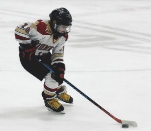 A hockey player in action